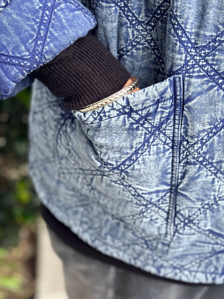 Habitat Washed Quilt Cotton Jacket- Indigo
