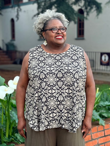 Blue Sky Bamboo/Linen Jimmy Tank-Sand Ventana