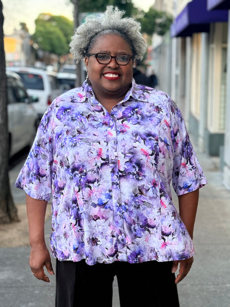 Blue Sky Bamboo Linen Lorine Blouse-Royale Dynasty