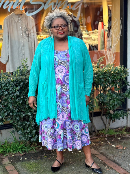 Blue Sky Evangelina Dress-Royale Peacock