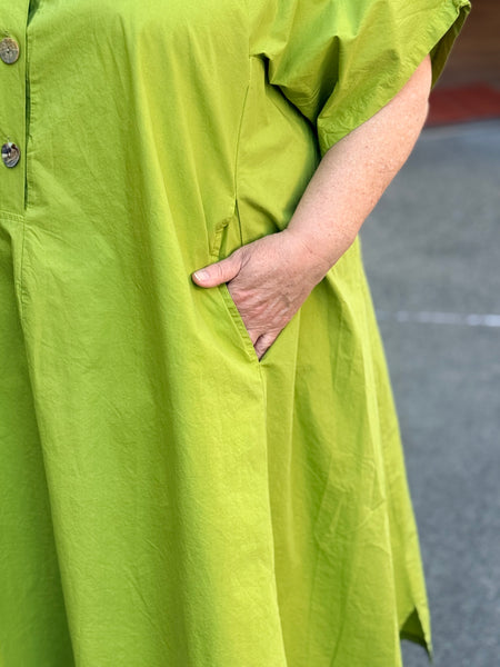 Transparente Cotton Coat Dress-Kiwi