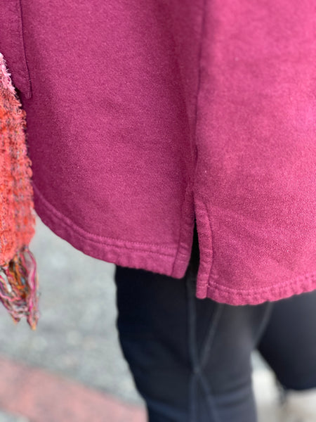 Bryn Walker Bamboo Fleece Pip Poncho-Grenache