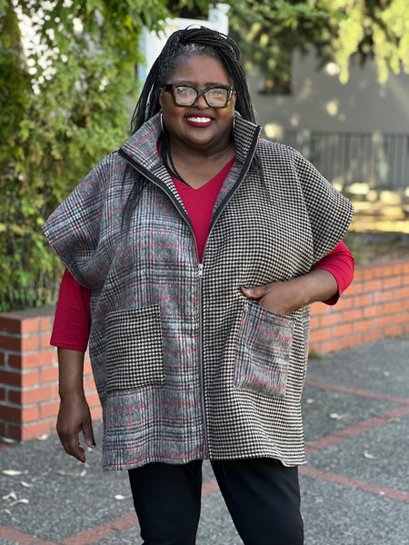 Bryn Walker Plaid Pip Poncho-Multi