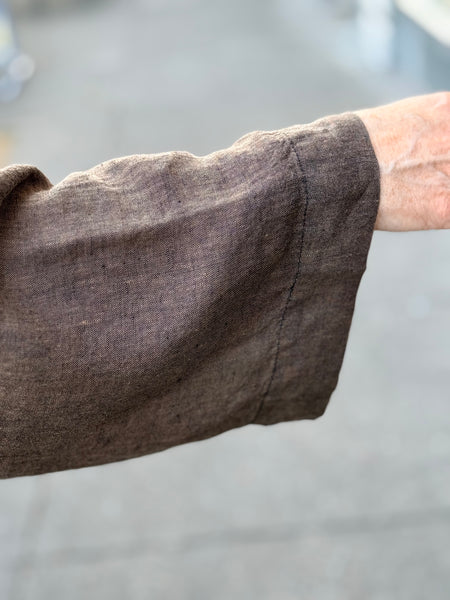 Alembika Linen Stripe Jacket-Terra