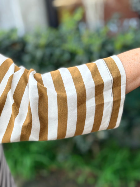 Alembika Urban Rally Stripes Color Block Button Down