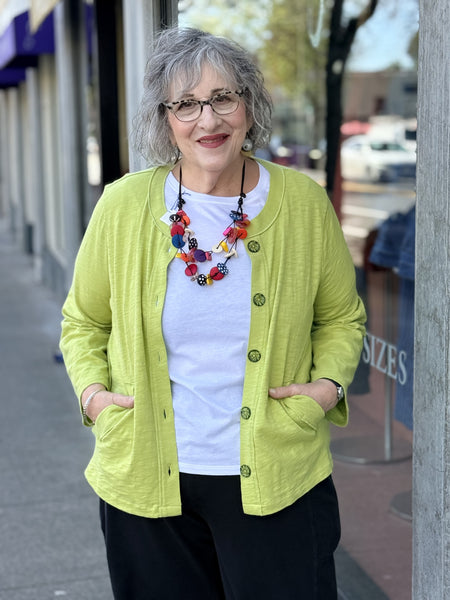 Habitat Peruvian Cotton Pebble Pleat Back Jacket-Leaf