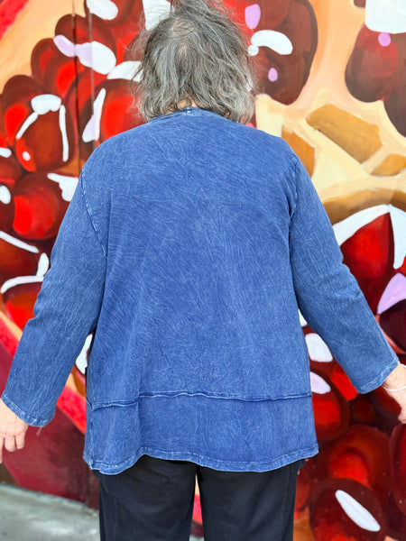 Jess and Jane Terry Spnadex Cardigan- Denim