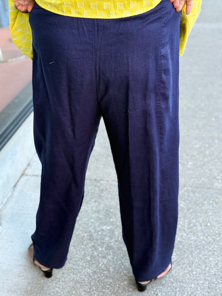 Eileen Fisher Organic Linen Lantern Pant-Ink