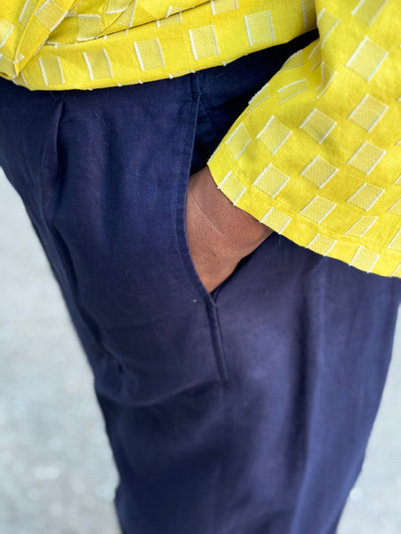 Eileen Fisher Organic Linen Lantern Pant-Ink