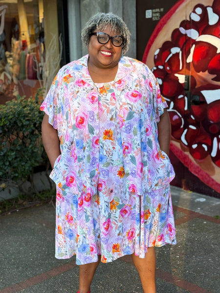 Blue Sky Sara Dress-Pink Bouquet
