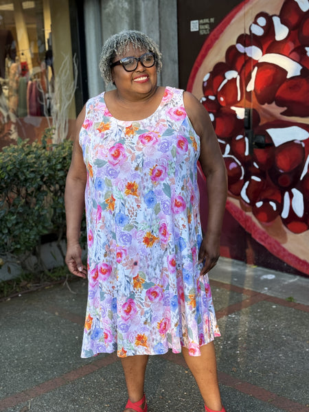 Blue Sky Sara Dress-Pink Bouquet