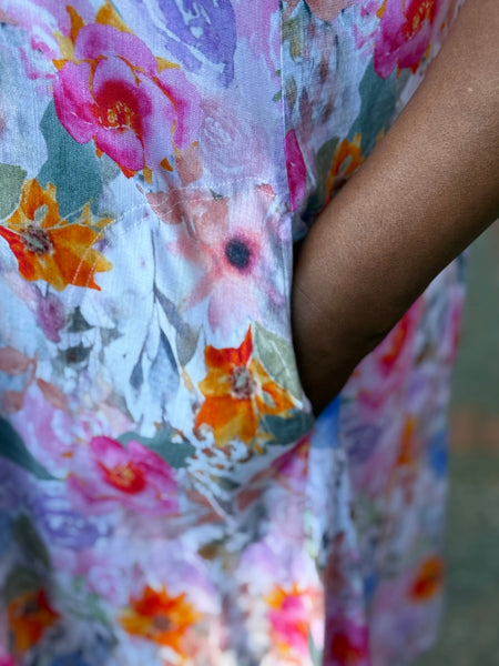 Blue Sky Sara Dress-Pink Bouquet