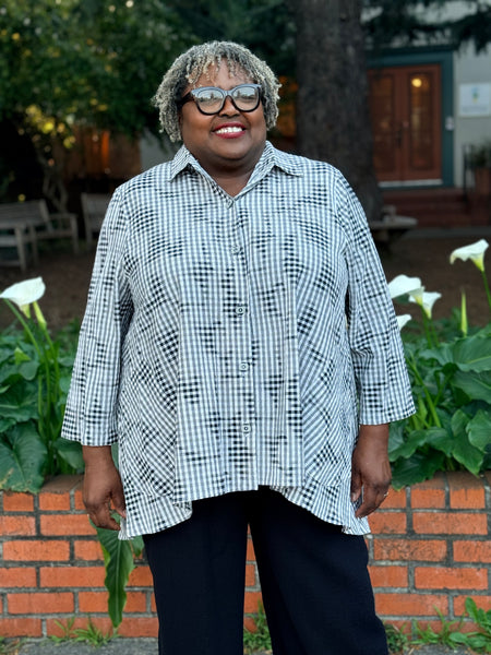 Niche Wray Swing Blouse-Shadow Plaid