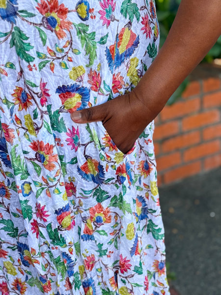 Shana Crinkle Tank Dress-Floral