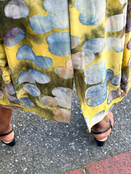 Alembika Saffron Cocoon Dress-Gold/Ocean Dots