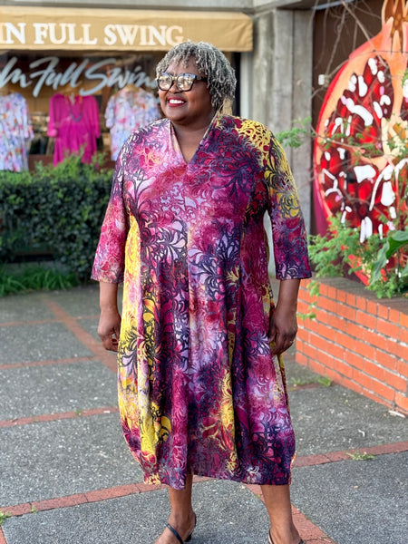 Alembika Confetti Cocoon Dress-Raspberry