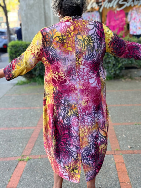 Alembika Confetti Cocoon Dress-Raspberry