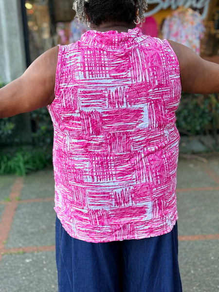 Shana Crinkle Cowl Neck-Pink