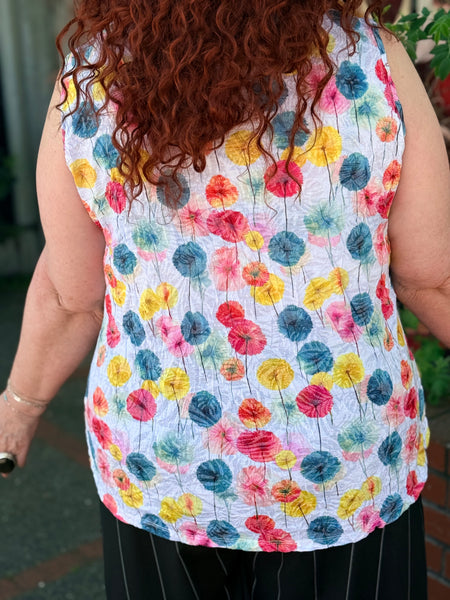 Shana Crinkle Snap Front Collar Shirt-Floral