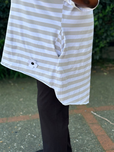 Pluslavie (PLU) Cement Stripe Big Tee- OS