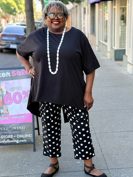 Pluslavie (Plu) Big Tee- Black with Dot Plus