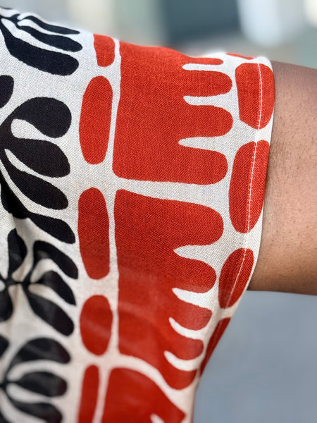 Vivante Print Open Kimono-Black