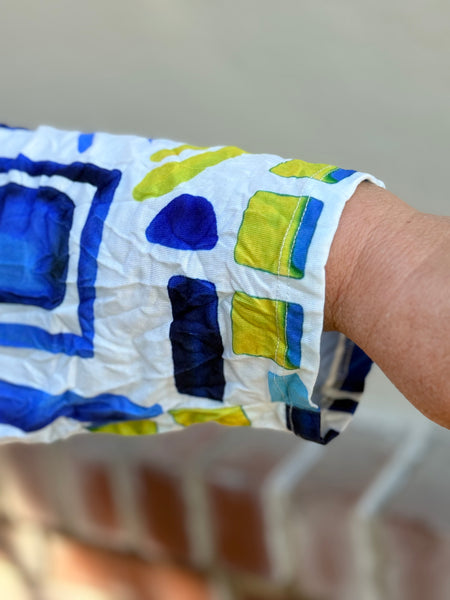 Kozan Cameron Crinkle V-Neck Tunic-Miami Print