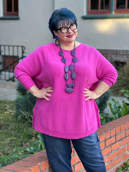 Amazing Woman Cassi One Size Sweater-Cerise