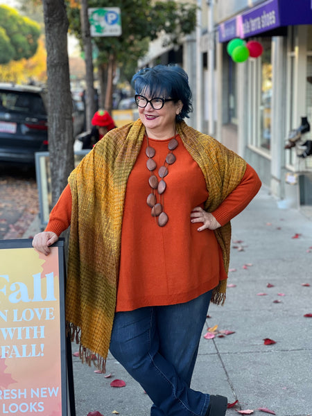 Amazing Woman Cassi One Size Sweater-Burnt Orange