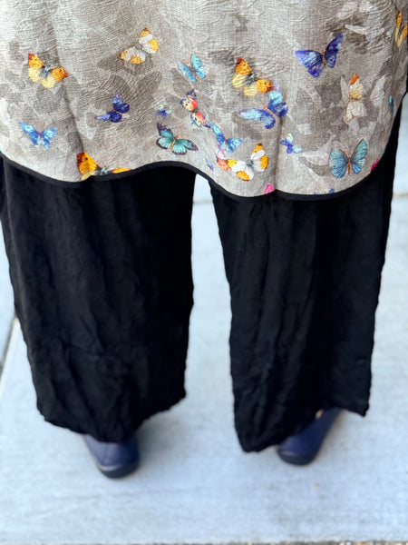 Kozan Hayes Lantern Pant- Black Crinkle
