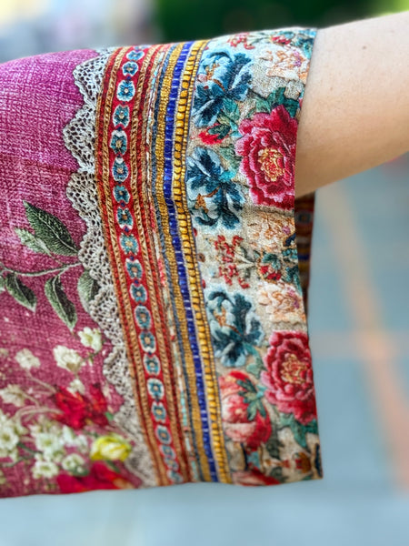 Citron Open Front Kimono-Dragonflies and Waterlilies