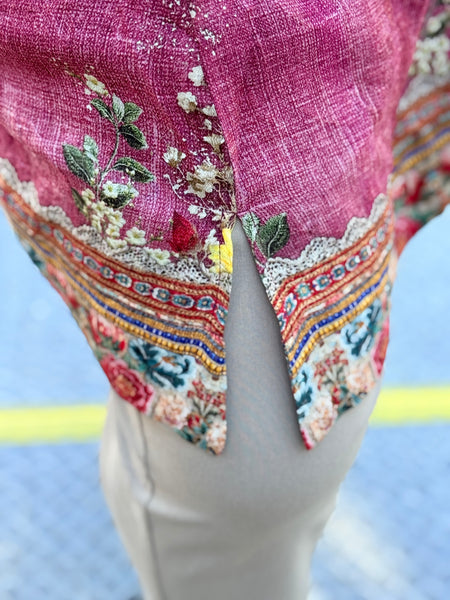 Citron Open Front Kimono-Dragonflies and Waterlilies