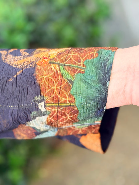 Citron Mandarin Tuck Shirt-Lotus Paradise