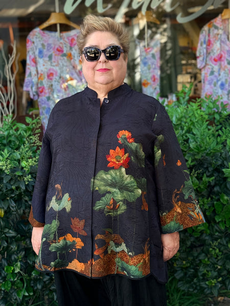 Citron Mandarin Tuck Shirt-Lotus Paradise