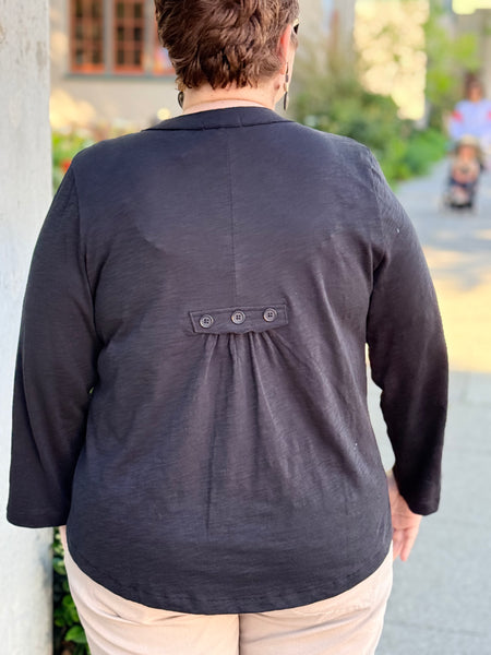 Habitat Peruvian Cotton Pebble Pleat Back Jacket-Black