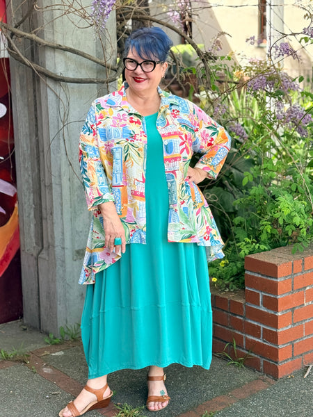 Sydney Project Capri Print Hi-Lo Button Down