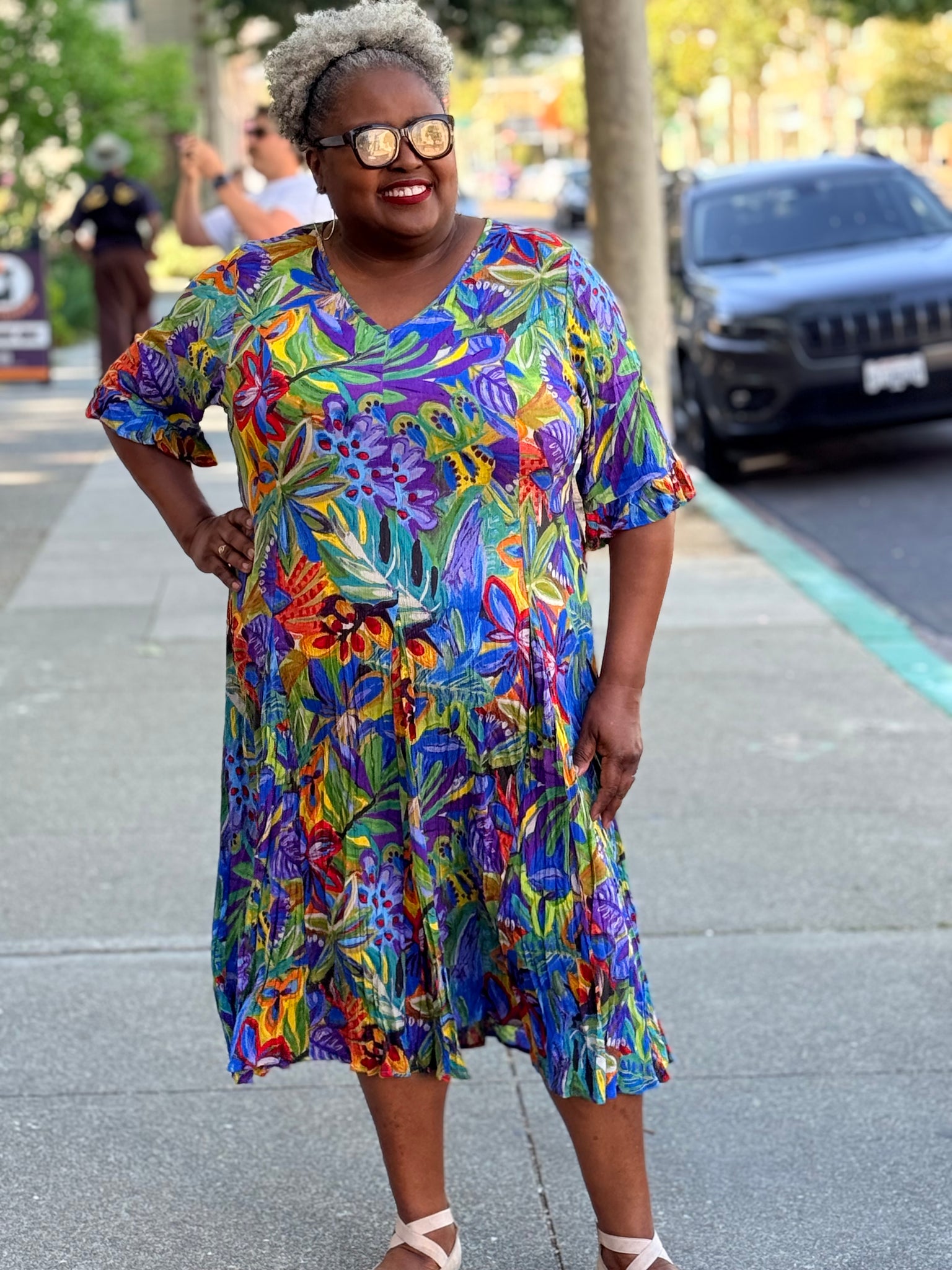 short godet dress Godet Dress with Metallic Clip