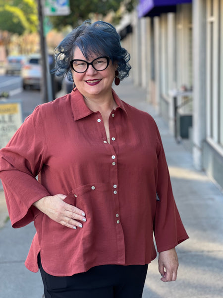 Fridaze Madeleine Blouse-Terracotta