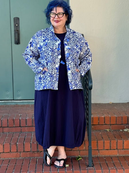 Christopher Calvin Linen Jacket-Blue Tile