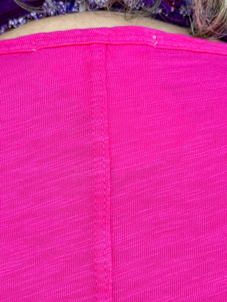 Jess and Jane Center Seam Boxy Dolman Top- Fuschia