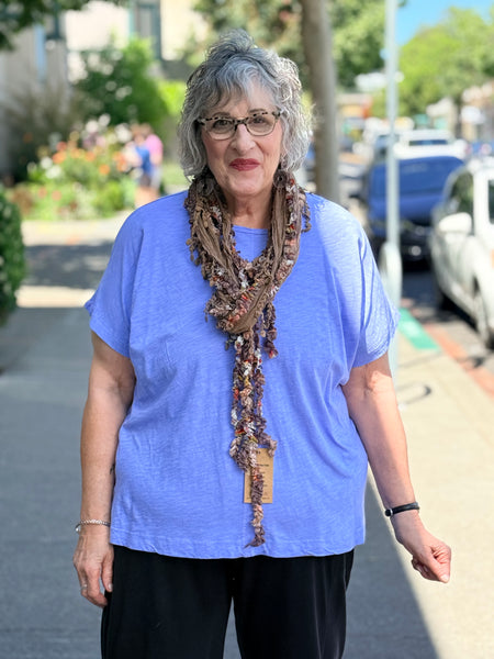 Jess and Jane Center Seam Boxy Dolman Top-Lilac