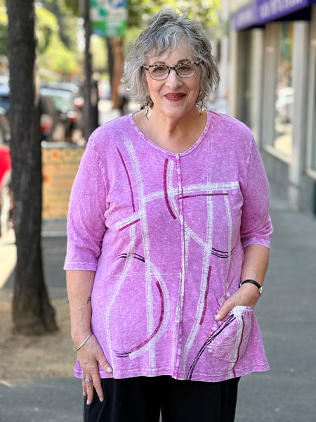 Jess and Jane Contour Tee- Magenta