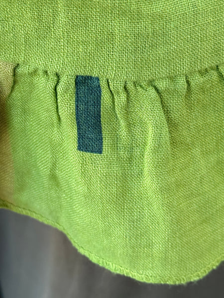 Transparente Ruffle Linen Tunic-Kiwi