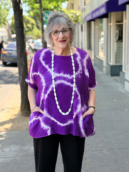 Heyne Bogut Pocket Top-Plum/White Ring
