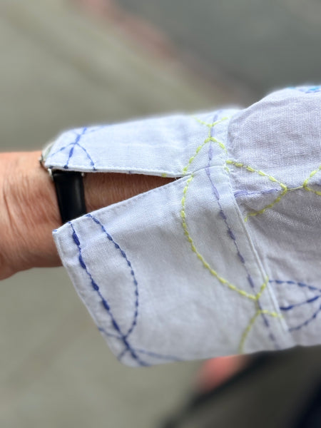 Habitat Chain Stitch Embroidery Shape Shirt- White