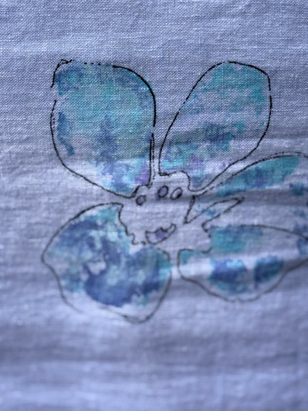 Habitat Floral Linen Button Up- Cornflower