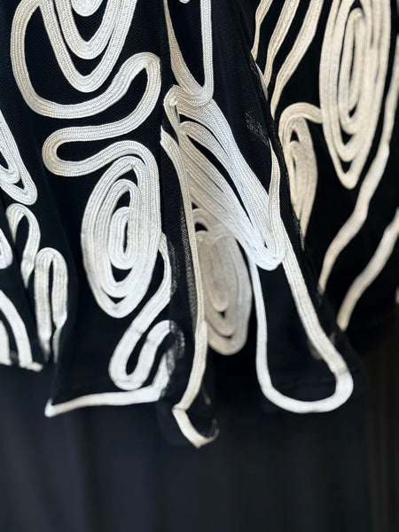 Damee Stripe and Soutache Flare Jacket