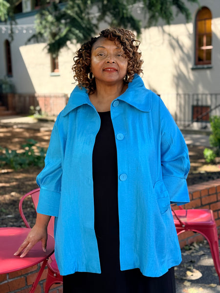 Damee Swing Jacket-Sky Blue