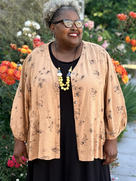 Kleen 3/4 Print Swing Jacket-Copper