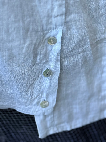 Amorosa Oversized Linen Button Down- Blue